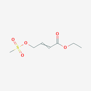 molecular formula C7H12O5S B14071857 Ethyl 4-[(methanesulfonyl)oxy]but-2-enoate CAS No. 102547-71-7