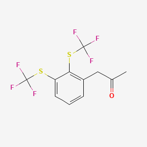 molecular formula C11H8F6OS2 B14071902 1-(2,3-Bis(trifluoromethylthio)phenyl)propan-2-one 