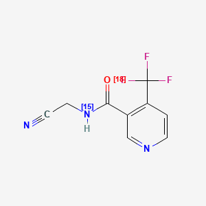 molecular formula C9H6F3N3O B14071942 N-(cyanomethyl)-4-(trifluoromethyl)pyridine-3-(15N,18O)carboxamide 