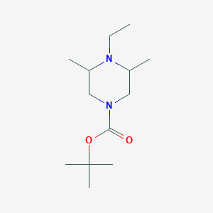 molecular formula C13H26N2O2 B14071957 tert-Butyl 4-ethyl-3,5-dimethylpiperazine-1-carboxylate 