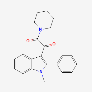 molecular formula C22H22N2O2 B14071982 1-(1-Methyl-2-phenyl-1H-indol-3-yl)-2-(piperidin-1-yl)ethane-1,2-dione CAS No. 102313-73-5