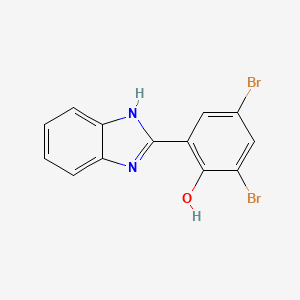molecular formula C13H8Br2N2O B14071995 Phenol, 2-(1H-benzimidazol-2-yl)-4,6-dibromo- CAS No. 62871-29-8