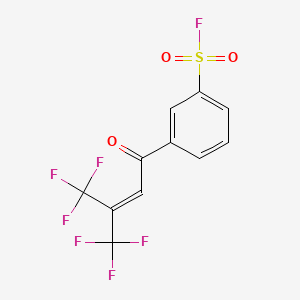 molecular formula C11H5F7O3S B14072013 Crotonophenone, 3'-fluorosulfonyl-4,4,4-trifluoro-3-trifluoromethyl- CAS No. 101030-73-3