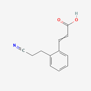 molecular formula C12H11NO2 B14072018 (E)-3-(2-(2-Cyanoethyl)phenyl)acrylic acid 