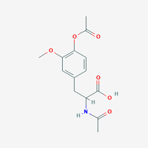 molecular formula C14H17NO6 B14072034 Tyrosine, N-acetyl-3-methoxy-, acetate (ester) CAS No. 30948-27-7