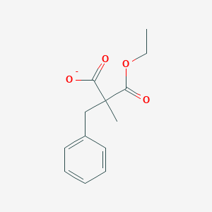 molecular formula C13H15O4- B14072056 2-Benzyl-3-ethoxy-2-methyl-3-oxopropanoate CAS No. 113741-16-5
