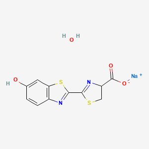 molecular formula C11H9N2NaO4S2 B14072073 Sodium;2-(6-hydroxy-1,3-benzothiazol-2-yl)-4,5-dihydro-1,3-thiazole-4-carboxylate;hydrate 