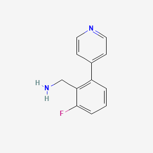 molecular formula C12H11FN2 B14072081 (2-Fluoro-6-(pyridin-4-yl)phenyl)methanamine 