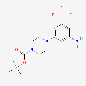 molecular formula C16H22F3N3O2 B14072098 Tert-butyl 4-(3-amino-5-(trifluoromethyl)phenyl)piperazine-1-carboxylate 