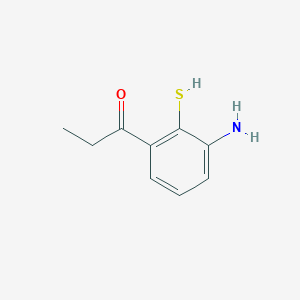 molecular formula C9H11NOS B14072116 1-(3-Amino-2-mercaptophenyl)propan-1-one 