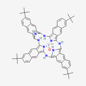 molecular formula C64H62N8OV B14072189 Oxovanadium(2+);8,21,34,47-tetratert-butyl-2,15,28,41,53,55-hexaza-54,56-diazanidatridecacyclo[40.10.1.13,14.116,27.129,40.04,13.06,11.017,26.019,24.030,39.032,37.043,52.045,50]hexapentaconta-1(52),3,5,7,9,11,13,16,18,20,22,24,26,29,31,33,35,37,39,42,44,46,48,50-tetracosaene 