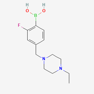 molecular formula C13H20BFN2O2 B1407222 (4-((4-Ethylpiperazin-1-yl)methyl)-2-fluorophenyl)boronic acid CAS No. 1704064-26-5