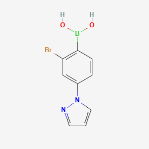 molecular formula C9H8BBrN2O2 B14072225 (2-Bromo-4-(1H-pyrazol-1-yl)phenyl)boronic acid 