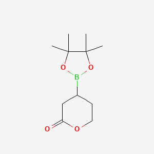 molecular formula C11H19BO4 B1407225 4-(4,4,5,5-Tetramethyl-1,3,2-dioxaborolan-2-yl)tetrahydro-2H-pyran-2-one CAS No. 1159919-02-4