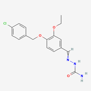 molecular formula C17H18ClN3O3 B14072313 2-({4-[(4-Chlorophenyl)methoxy]-3-ethoxyphenyl}methylidene)hydrazine-1-carboxamide CAS No. 340223-24-7