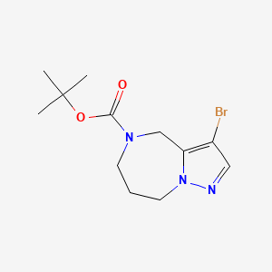 molecular formula C12H18BrN3O2 B14072358 tert-butyl 3-bromo-7,8-dihydro-4H-pyrazolo[1,5-a][1,4]diazepine-5(6H)-carboxylate 