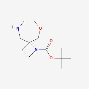 molecular formula C12H22N2O3 B1407236 1-Boc-6-oxa-1,9-diazaspiro[3.6]decane CAS No. 1251022-85-1