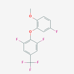 molecular formula C14H8F6O2 B14072394 1,3-Difluoro-2-(5-fluoro-2-methoxy-phenoxy)-5-(trifluoromethyl)benzene 