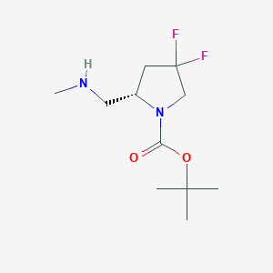 molecular formula C11H20F2N2O2 B1407241 (S)-1-Boc-2-(methylaminomethyl)-4,4-difluoropyrrolidine CAS No. 1407997-82-3