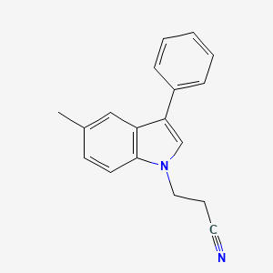 molecular formula C18H16N2 B14072436 3-(5-Methyl-3-phenyl-1H-indol-1-yl)propanenitrile CAS No. 101205-17-8