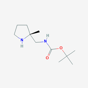 molecular formula C11H22N2O2 B1407244 (2R)-2-(Boc-aminomethyl)-2-methylpyrrolidine CAS No. 1408002-82-3