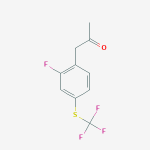 molecular formula C10H8F4OS B14072445 1-(2-Fluoro-4-(trifluoromethylthio)phenyl)propan-2-one 