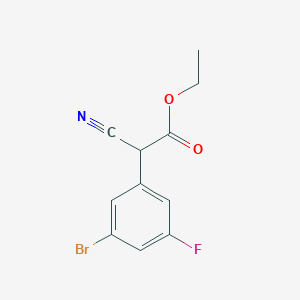 molecular formula C11H9BrFNO2 B14072511 Ethyl 3-bromo-I+/--cyano-5-fluorobenzeneacetate CAS No. 202000-92-8
