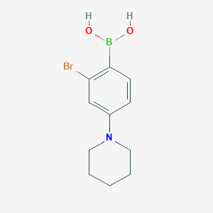 molecular formula C11H15BBrNO2 B14072517 (2-Bromo-4-(piperidin-1-yl)phenyl)boronic acid 