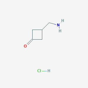 molecular formula C5H9NO B1407254 3-(Aminomethyl)cyclobutanone hydrochloride CAS No. 1363382-42-6
