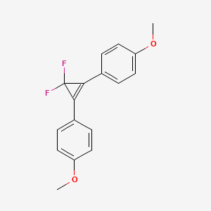 molecular formula C17H14F2O2 B14072549 4,4'-(3,3-Difluorocycloprop-1-ene-1,2-diyl)bis(methoxybenzene) 