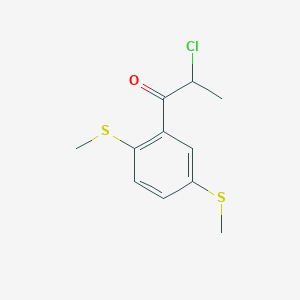 molecular formula C11H13ClOS2 B14072567 1-(2,5-Bis(methylthio)phenyl)-2-chloropropan-1-one 
