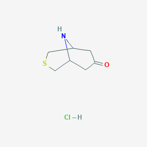 molecular formula C7H12ClNOS B1407259 3-Thia-9-azabicyclo[3.3.1]nonan-7-one hydrochloride CAS No. 1205682-24-1