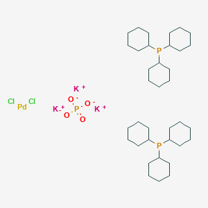 molecular formula C36H66Cl2K3O4P3Pd B14072597 Dichloropalladium,tricyclohexylphosphane 