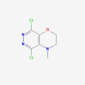 molecular formula C7H7Cl2N3O B1407261 5,8-Dichloro-3,4-dihydro-4-methyl-2H-pyridazino[4,5-B][1,4]oxazine CAS No. 1259224-16-2