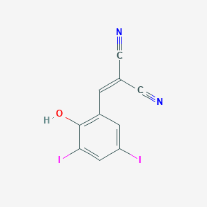 molecular formula C10H4I2N2O B14072640 (2-Hydroxy-3,5-diiodobenzylidene)propanedinitrile CAS No. 727656-13-5