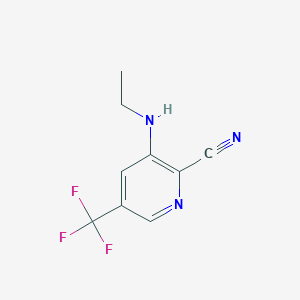 molecular formula C9H8F3N3 B1407270 3-(Ethylamino)-5-(trifluoromethyl)picolinonitrile CAS No. 1449117-67-2