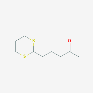 molecular formula C9H16OS2 B14072701 5-(1,3-Dithian-2-yl)pentan-2-one CAS No. 101033-09-4