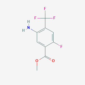 molecular formula C9H7F4NO2 B14072710 Methyl 5-amino-2-fluoro-4-(trifluoromethyl)benzoate 
