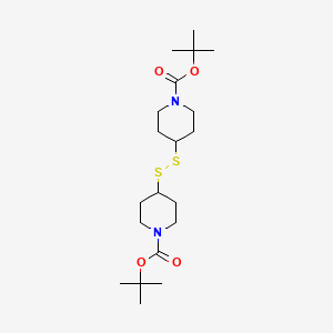 molecular formula C20H36N2O4S2 B14072820 di-tert-butyl 4,4'-Disulfanediyldipiperidine-1-carboxylate 