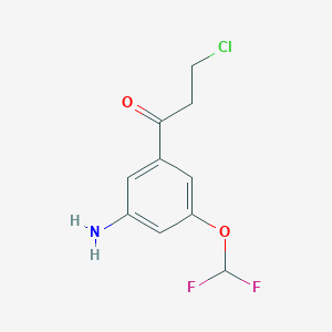 molecular formula C10H10ClF2NO2 B14072829 1-(3-Amino-5-(difluoromethoxy)phenyl)-3-chloropropan-1-one 
