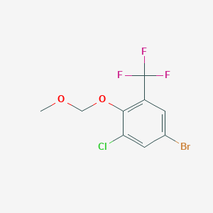 molecular formula C9H7BrClF3O2 B14072855 5-Bromo-3-chloro-2-(methoxymethoxy)benzotrifluoride 