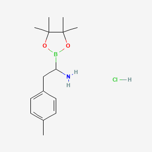 molecular formula C15H25BClNO2 B14072861 1-(4,4,5,5-Tetramethyl-1,3,2-dioxaborolan-2-yl)-2-(p-tolyl)ethan-1-amine hydrochloride 