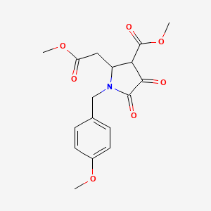 molecular formula C17H19NO7 B1407291 Methyl 1-(4-methoxybenzyl)-2-(2-methoxy-2-oxoethyl)-4,5-dioxopyrrolidine-3-carboxylate CAS No. 1443978-56-0