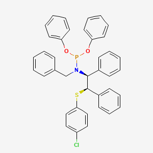 molecular formula C39H33ClNO2PS B14072922 Diphenyl benzyl((1S,2R)-2-((4-chlorophenyl)thio)-1,2-diphenylethyl)phosphoramidite 