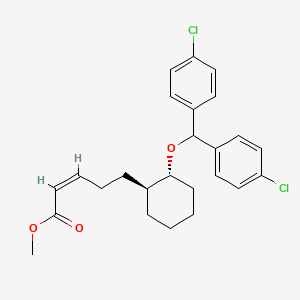 molecular formula C25H28Cl2O3 B14072948 methyl (Z)-5-[(1S,2R)-2-[bis(4-chlorophenyl)methoxy]cyclohexyl]pent-2-enoate CAS No. 101859-54-5
