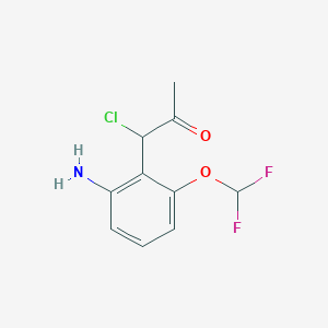 molecular formula C10H10ClF2NO2 B14073035 1-(2-Amino-6-(difluoromethoxy)phenyl)-1-chloropropan-2-one 