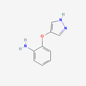 molecular formula C9H9N3O B1407327 2-((1H-Pyrazol-4-yl)oxy)aniline CAS No. 1429904-04-0