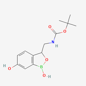 molecular formula C13H18BNO5 B14073288 Tert-butyl ((1,6-dihydroxy-1,3-dihydrobenzo[c][1,2]oxaborol-3-yl)methyl)carbamate 