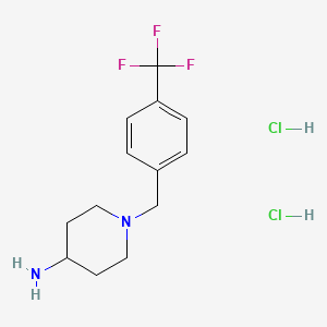 molecular formula C13H19Cl2F3N2 B1407344 1-[4-(Trifluoromethyl)benzyl]piperidin-4-amine dihydrochloride CAS No. 1214622-56-6