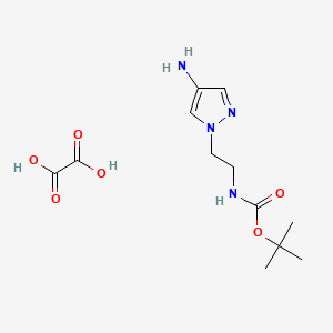 molecular formula C12H20N4O6 B1407352 tert-butyl [2-(4-amino-1H-pyrazol-1-yl)ethyl]carbamate oxalate CAS No. 1965304-61-3